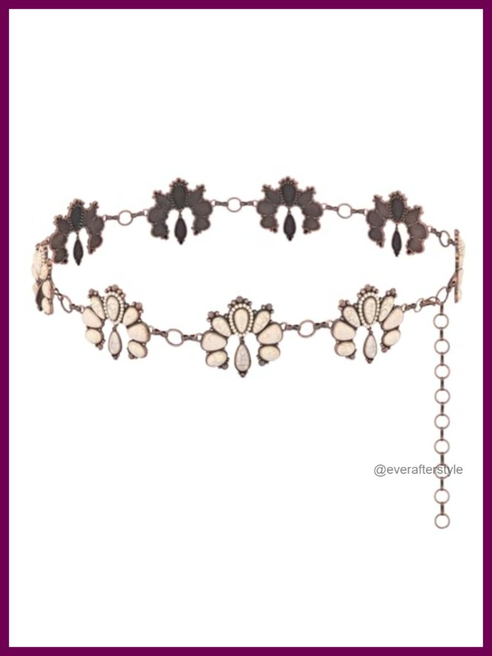 Western Concho Chain Belt Adjustable Metal Boho Waist Chain
